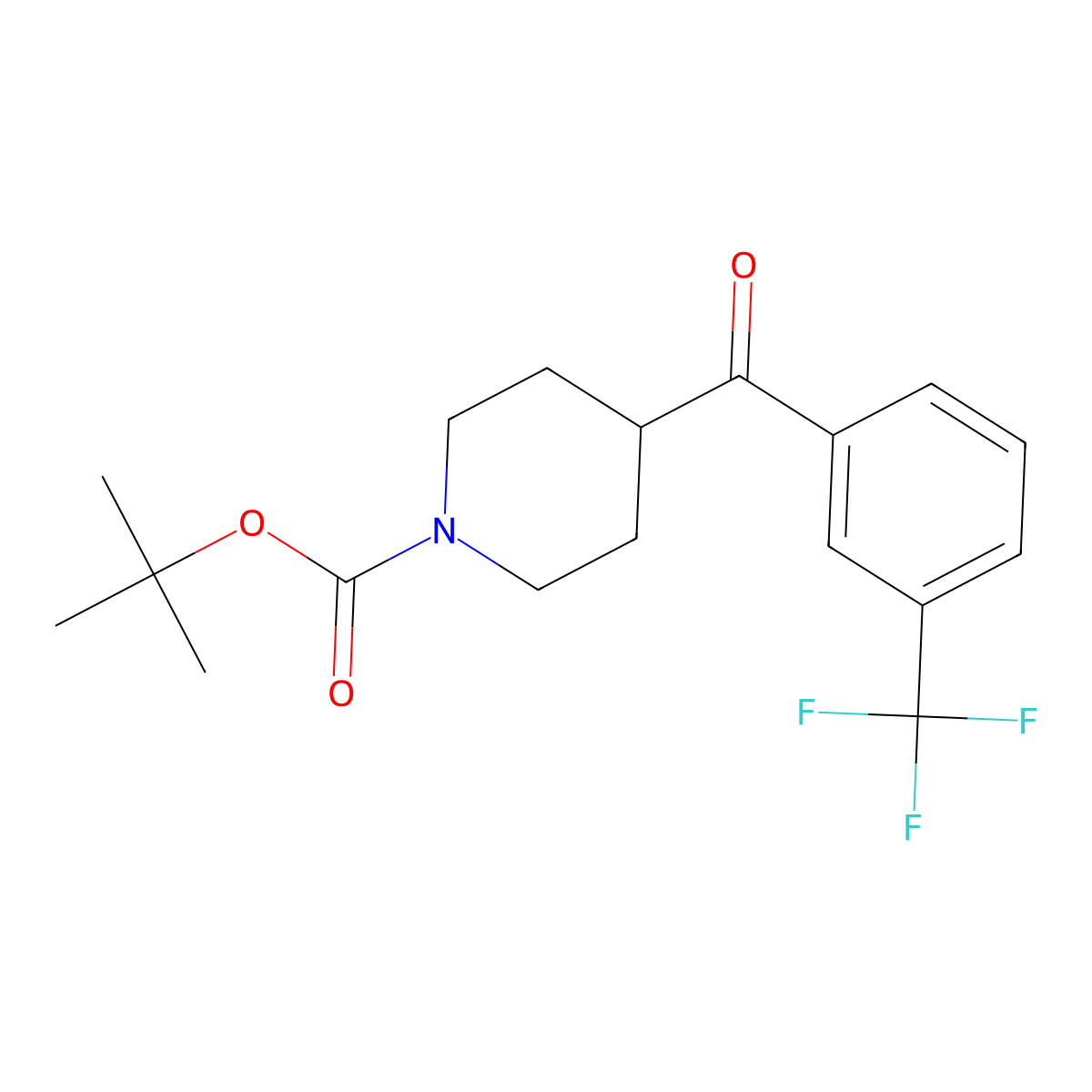 Tert-butyl 4-(3-(trifluoromethyl)benzoyl)piperidine-1-carboxylate molecular structure, CAS 1414778-16-7