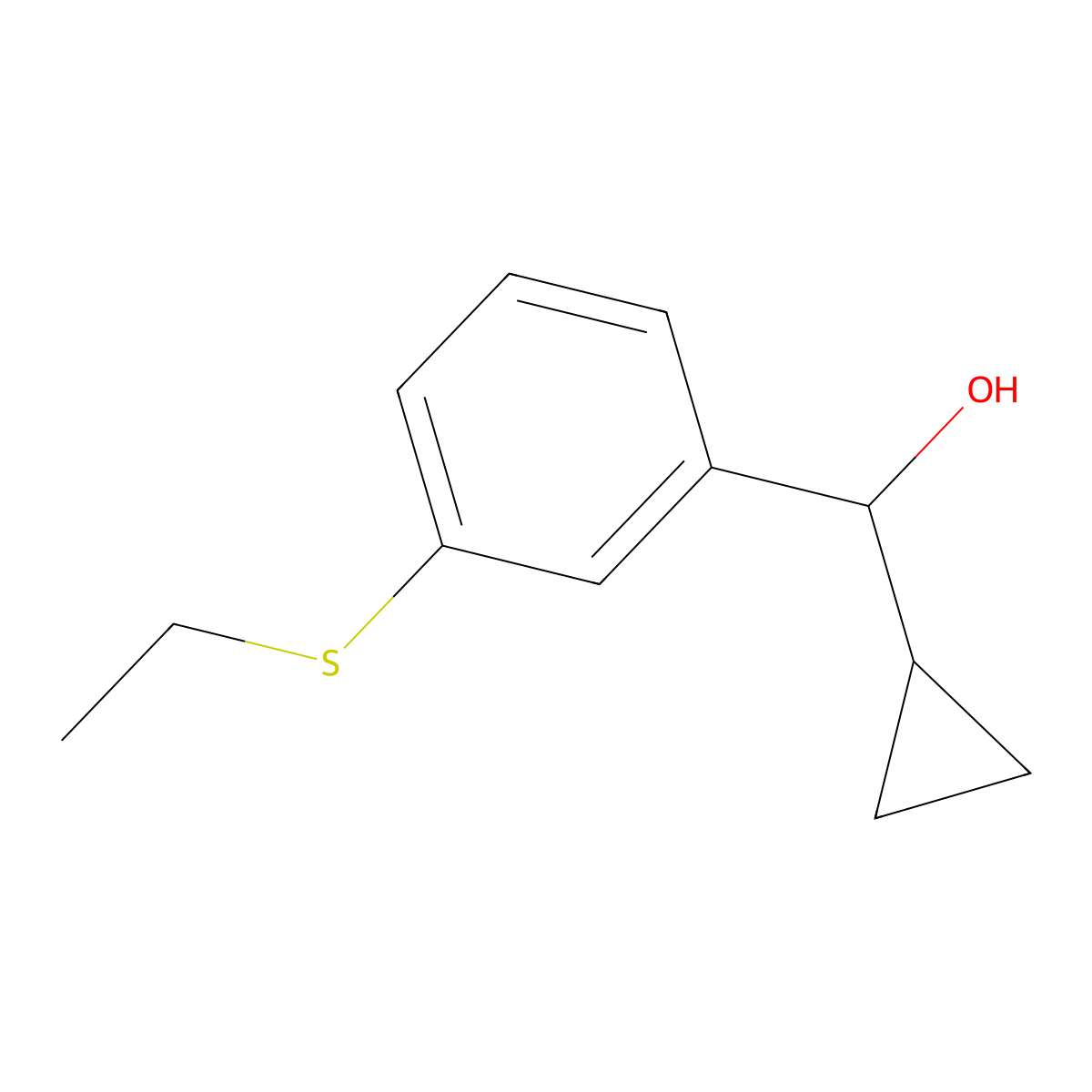 alpha-Cyclopropyl-3-(ethylthio)benZenemethanol molecular structure, CAS 1414778-46-3