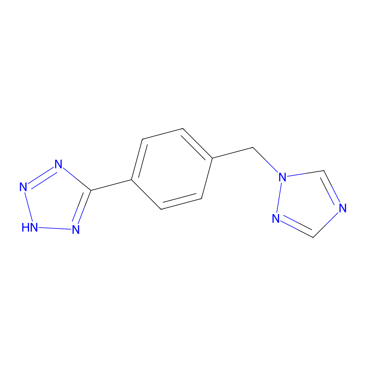 2H-Tetrazole, 5-[4-(1H-1,2,4-triazol-1-ylmethyl)phenyl]- molecular structure, CAS 1414783-10-0