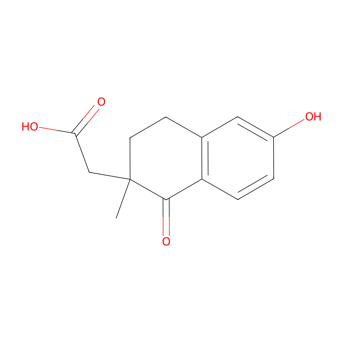 2-(6-Hydroxy-2-methyl-1-oxo-1,2,3,4-tetrahydronaphthalen-2-yl)acetic acid molecular structure, CAS 1414797-84-4