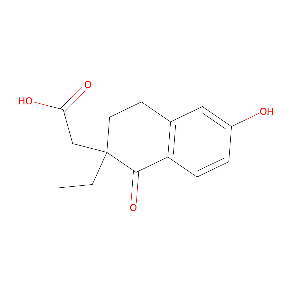 2-(2-Ethyl-6-hydroxy-1-oxo-1,2,3,4-tetrahydronaphthalen-2-yl)acetic acid molecular structure, CAS 1414797-94-6