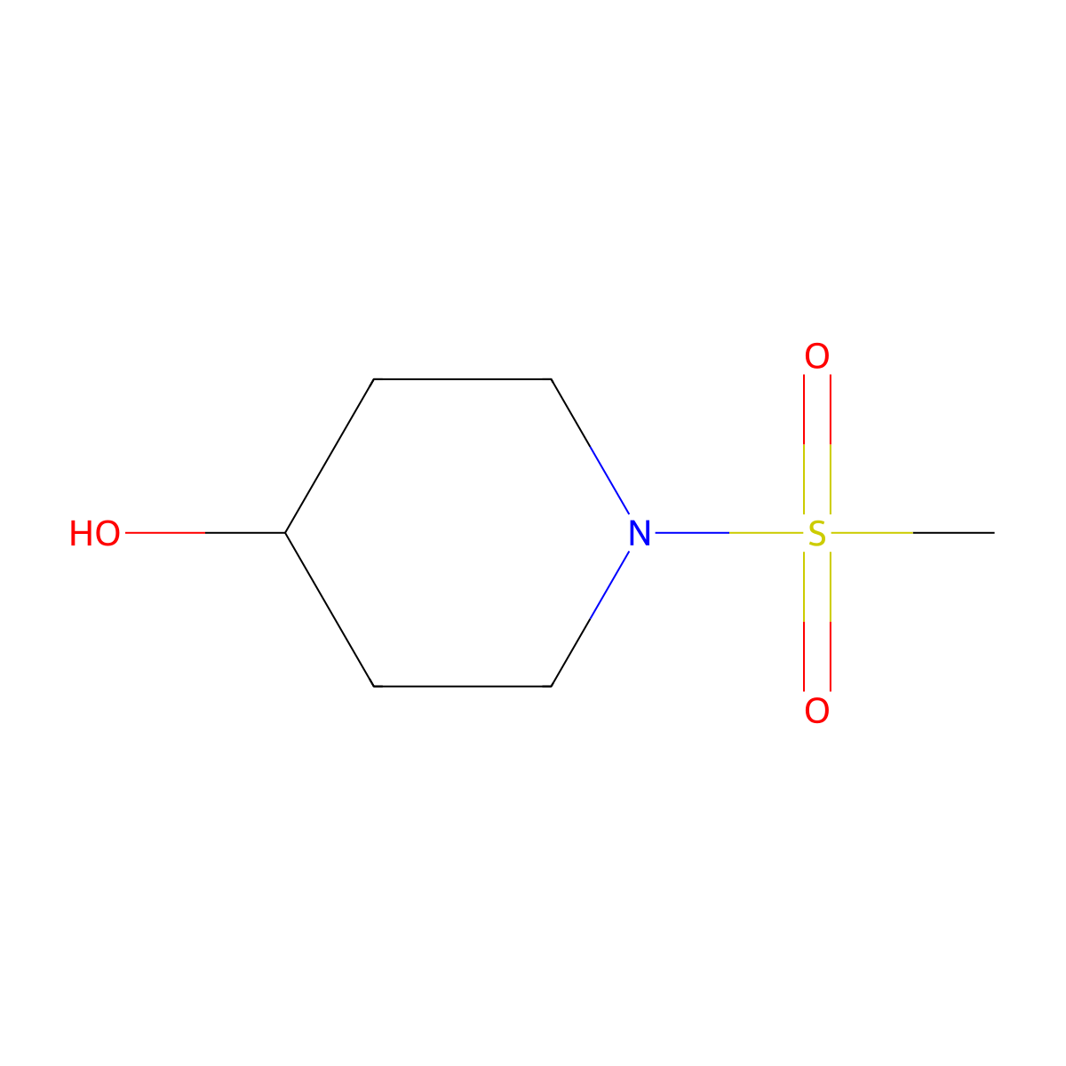 1-Methanesulfonylpiperidin-4-ol molecular structure, CAS 141482-19-1