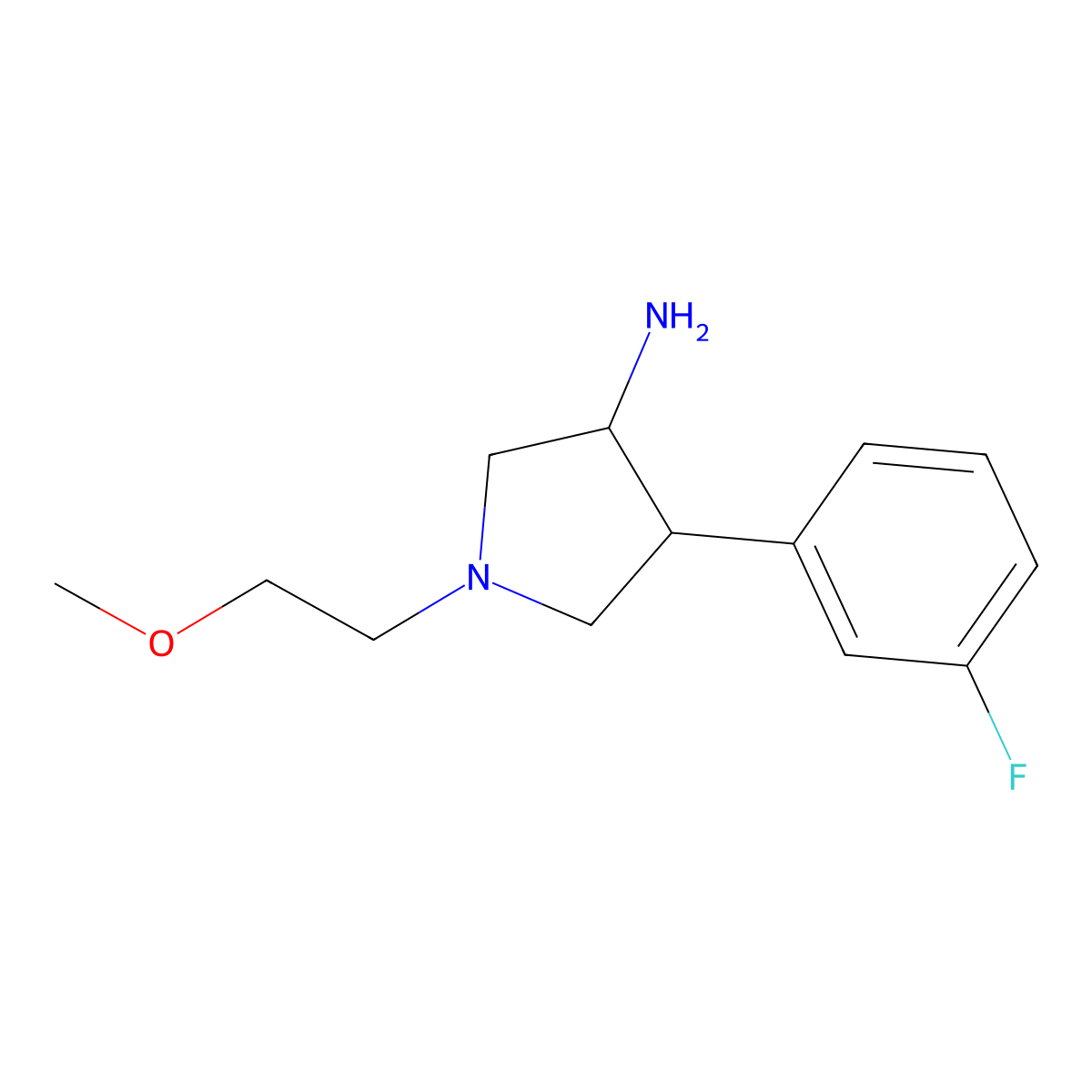 (3S,4R)-4-(3-fluorophenyl)-1-(2-methoxyethyl)pyrrolidin-3-amine molecular structure, CAS 1414836-90-0