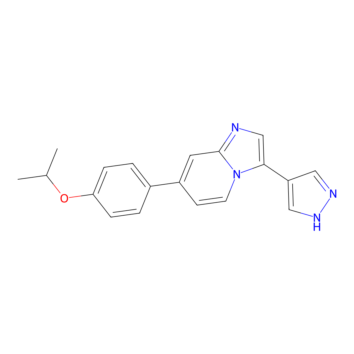7-(4-Isopropoxyphenyl)-3-(1H-pyrazol-4-yl)imidazo[1,2-a]pyridine molecular structure, CAS 1414843-61-0