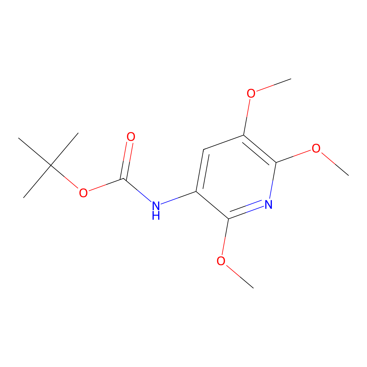 tert-Butyl (2,5,6-trimethoxypyridin-3-yl)carbamate molecular structure, CAS 1414864-01-9