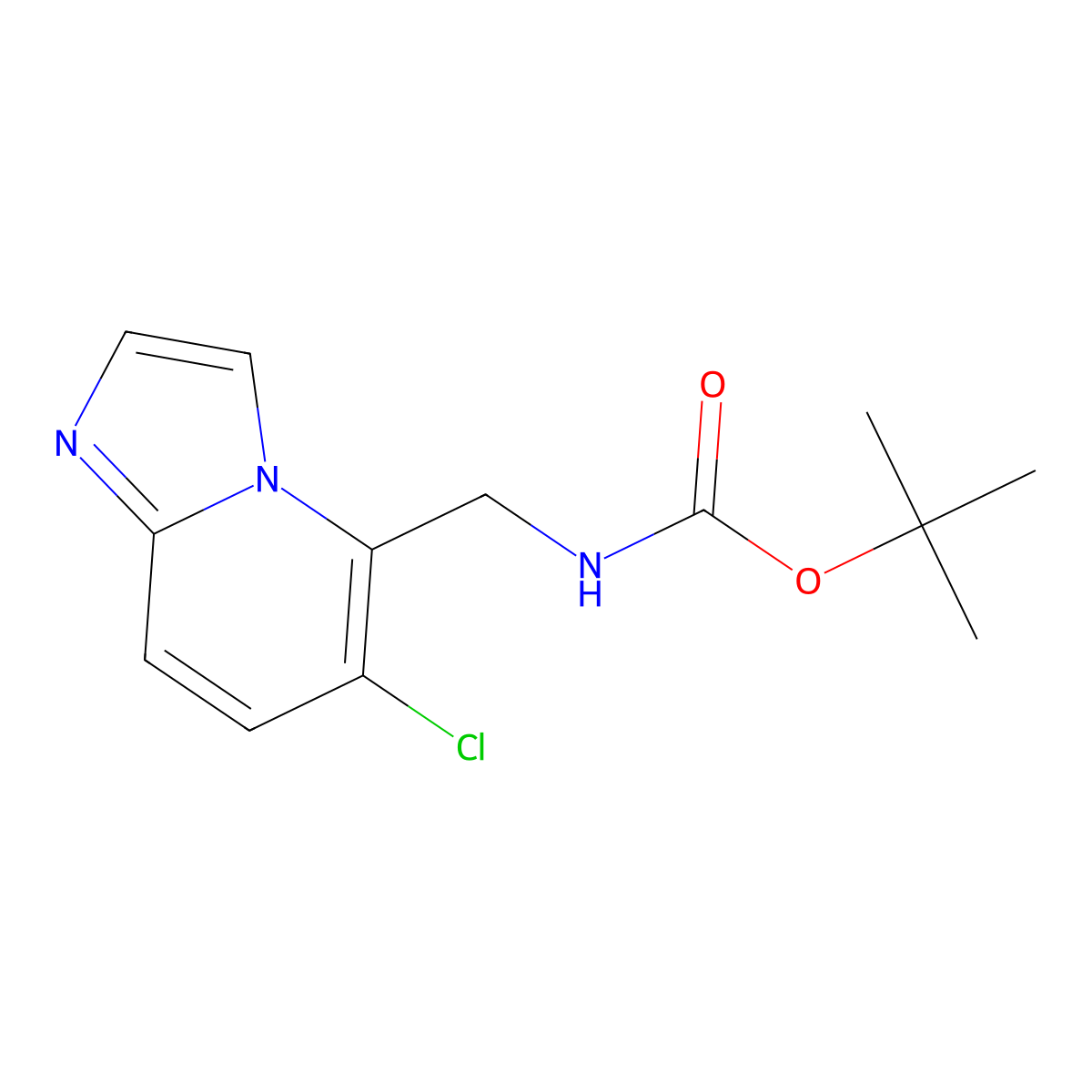 tert-Butyl ((6-chloroimidazo[1,2-a]pyridin-5-yl)methyl)carbamate molecular structure, CAS 1414864-04-2