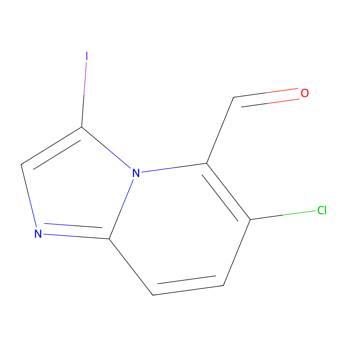 6-Chloro-3-iodoimidazo[1,2-a]pyridine-5-carbaldehyde molecular structure, CAS 1414864-07-5