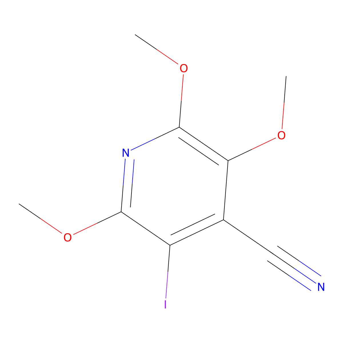 3-Iodo-2,5,6-trimethoxyisonicotinonitrile molecular structure, CAS 1414864-11-1