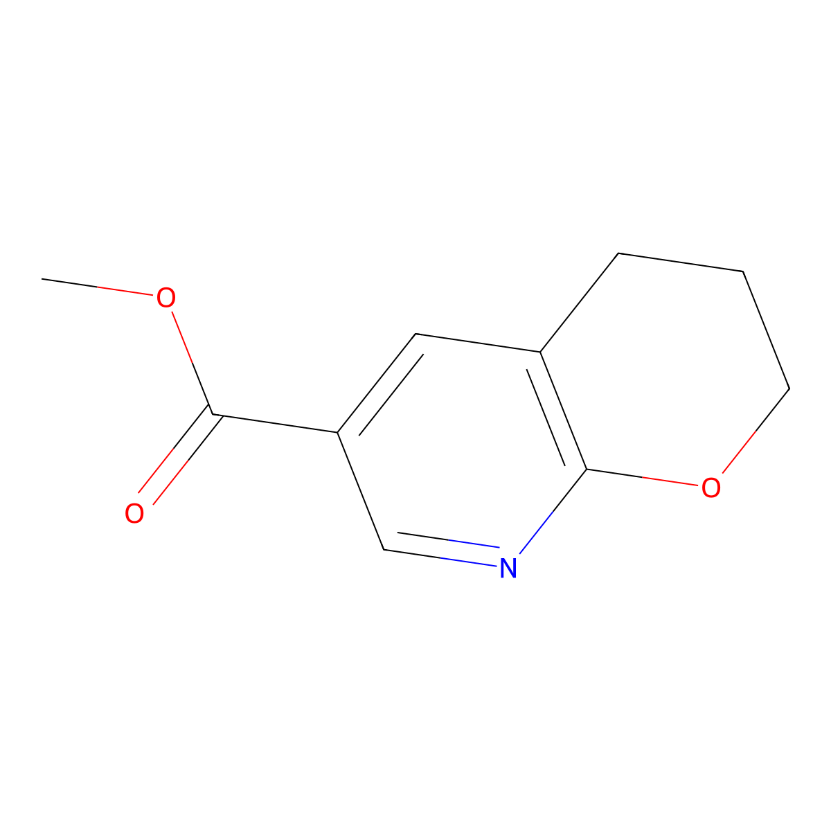 Methyl 3,4-dihydro-2H-pyrano[2,3-b]pyridine-6-carboxylate molecular structure, CAS 1414864-15-5