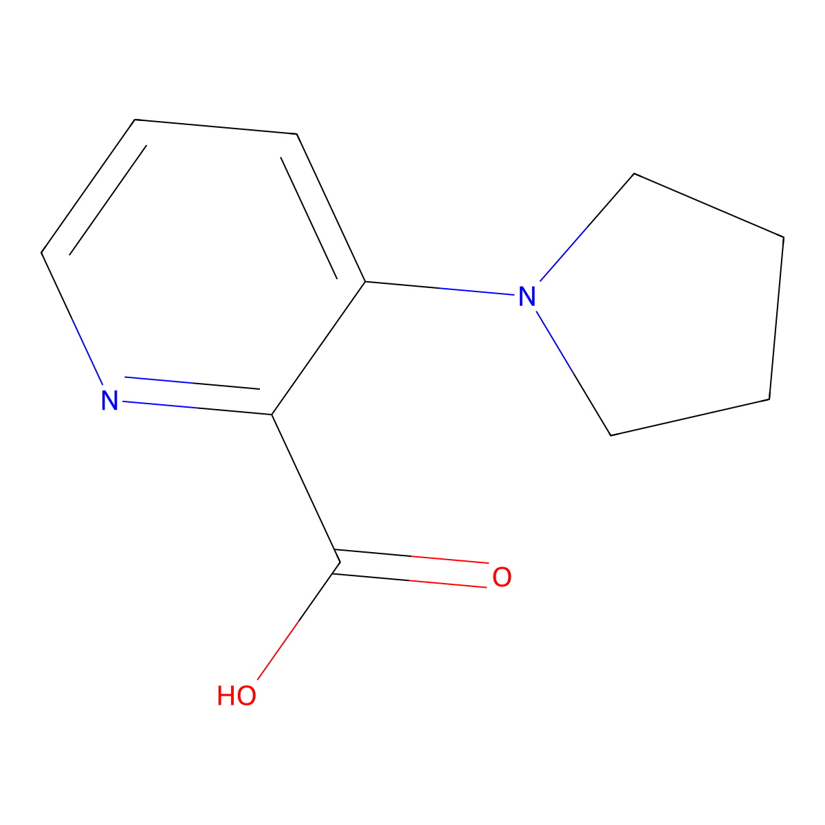 3-(Pyrrolidin-1-yl)picolinic acid molecular structure, CAS 1414866-60-6