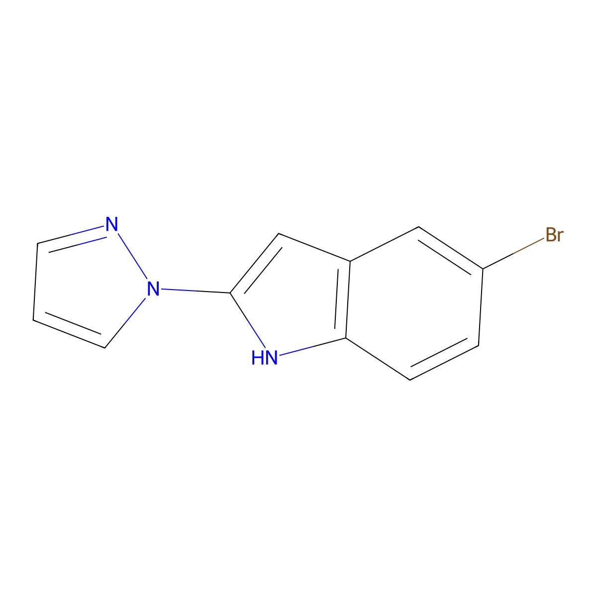 5-Bromo-2-(1H-pyrazol-1-yl)-1H-indole molecular structure, CAS 1414867-78-9