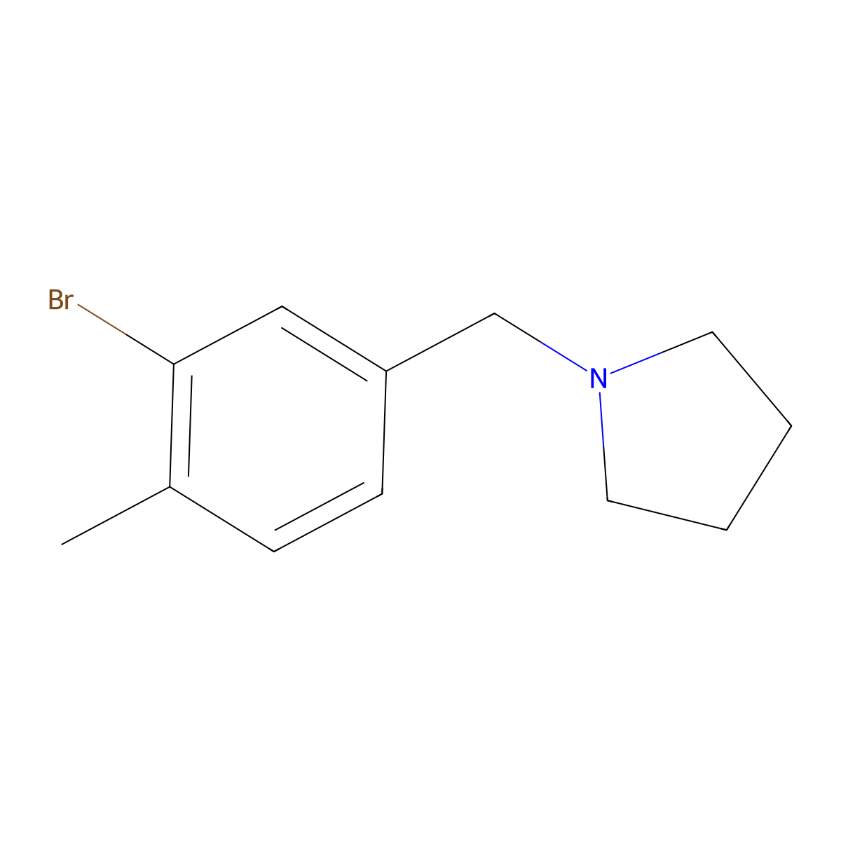 1-(3-Bromo-4-methylbenzyl)pyrrolidine molecular structure, CAS 1414870-50-0