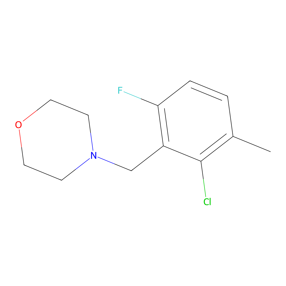 4-(2-Chloro-6-fluoro-3-methylbenzyl)morpholine molecular structure, CAS 1414870-55-5