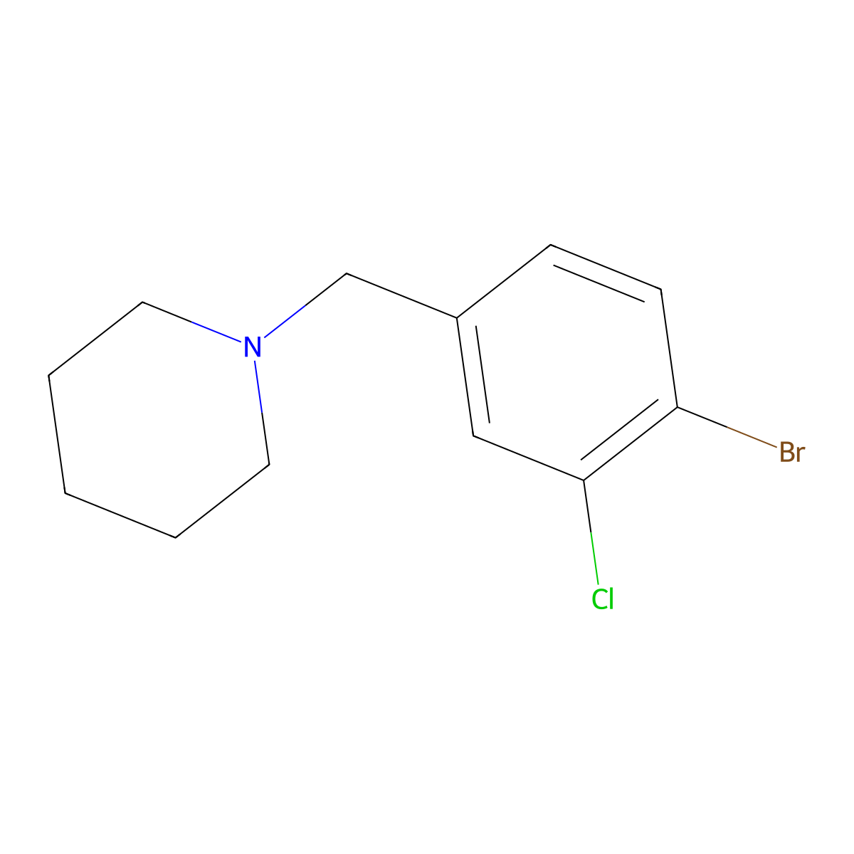 1-(4-Bromo-3-chlorobenzyl)piperidine molecular structure, CAS 1414870-61-3