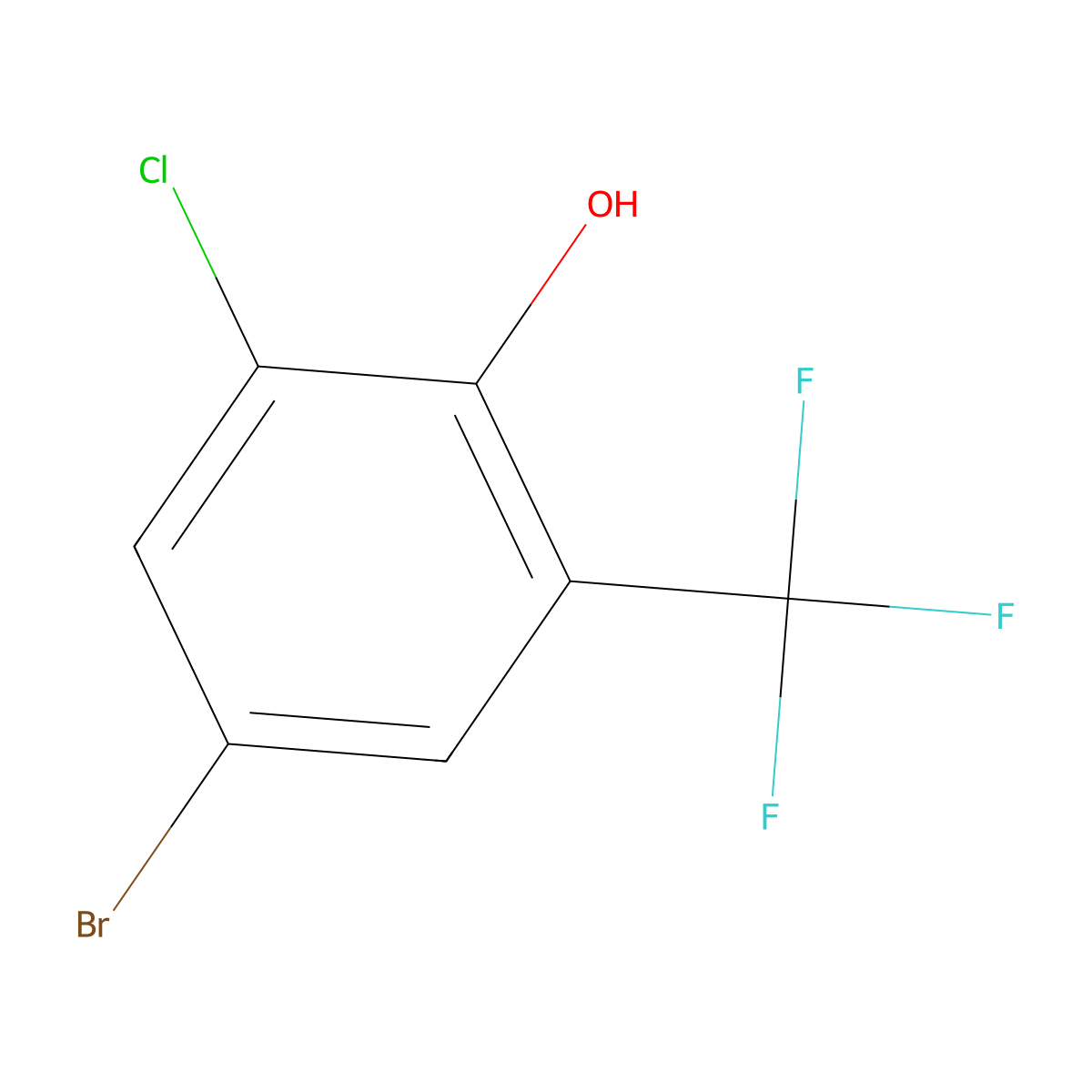 4-Bromo-6-chloro-2-trifluoromethylphenol molecular structure, CAS 1414870-65-7
