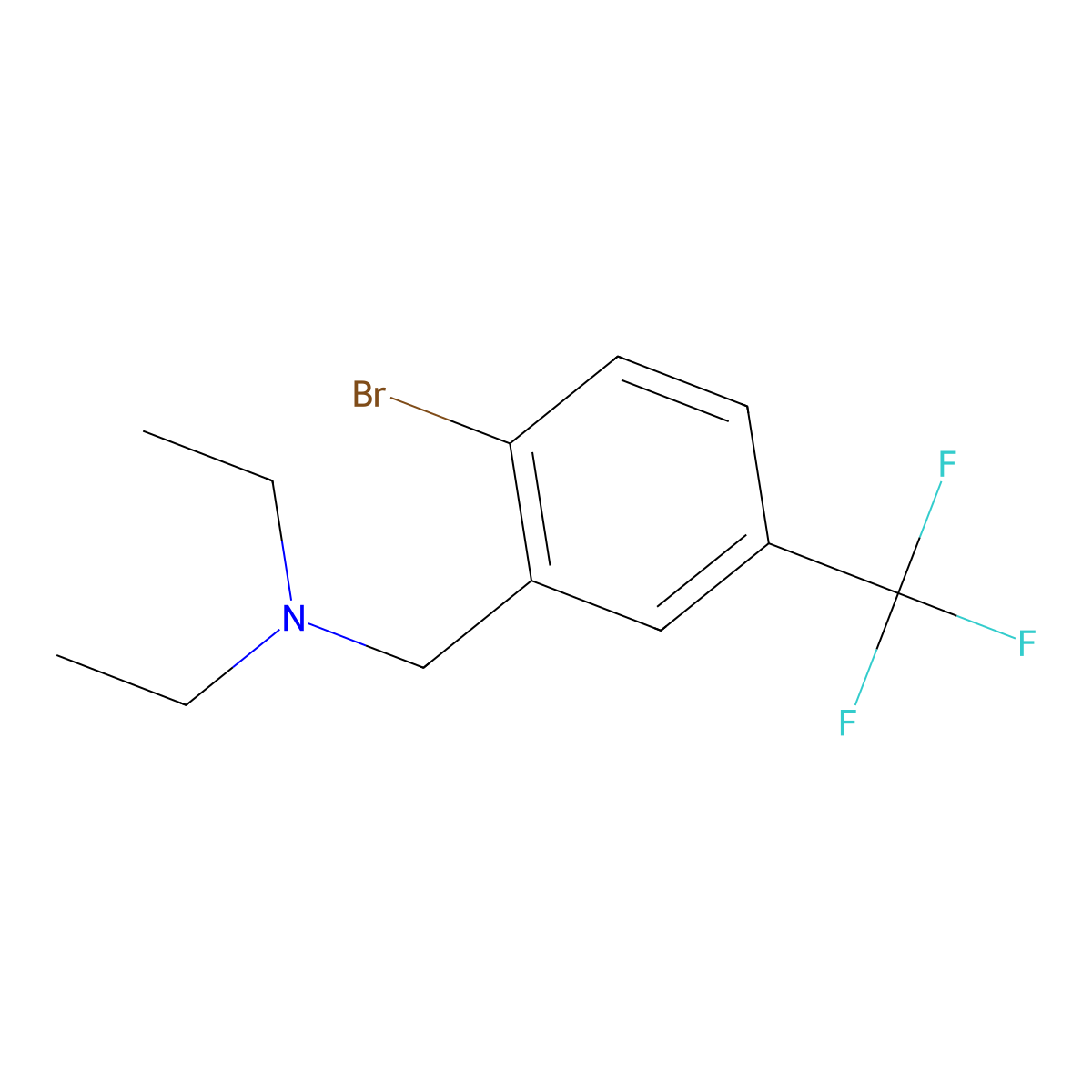 2-Bromo-N,N-diethyl-5-(trifluoromethyl)benzenemethanamine molecular structure, CAS 1414870-66-8