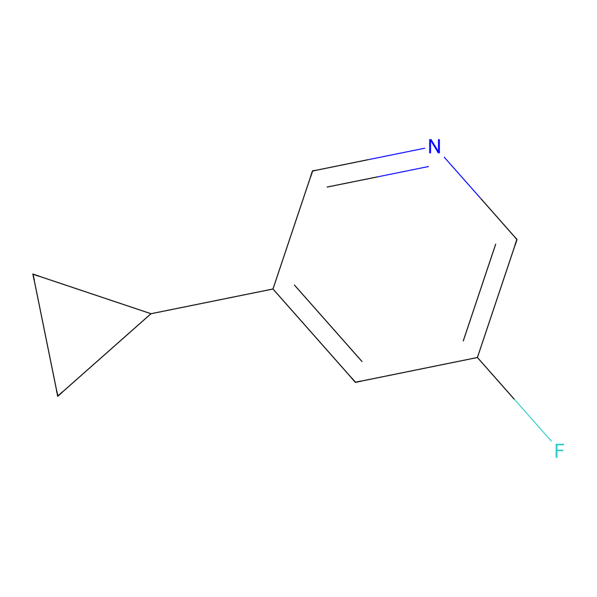 3-Fluoro-5-cyclopropylpyridine molecular structure, CAS 1414870-74-8