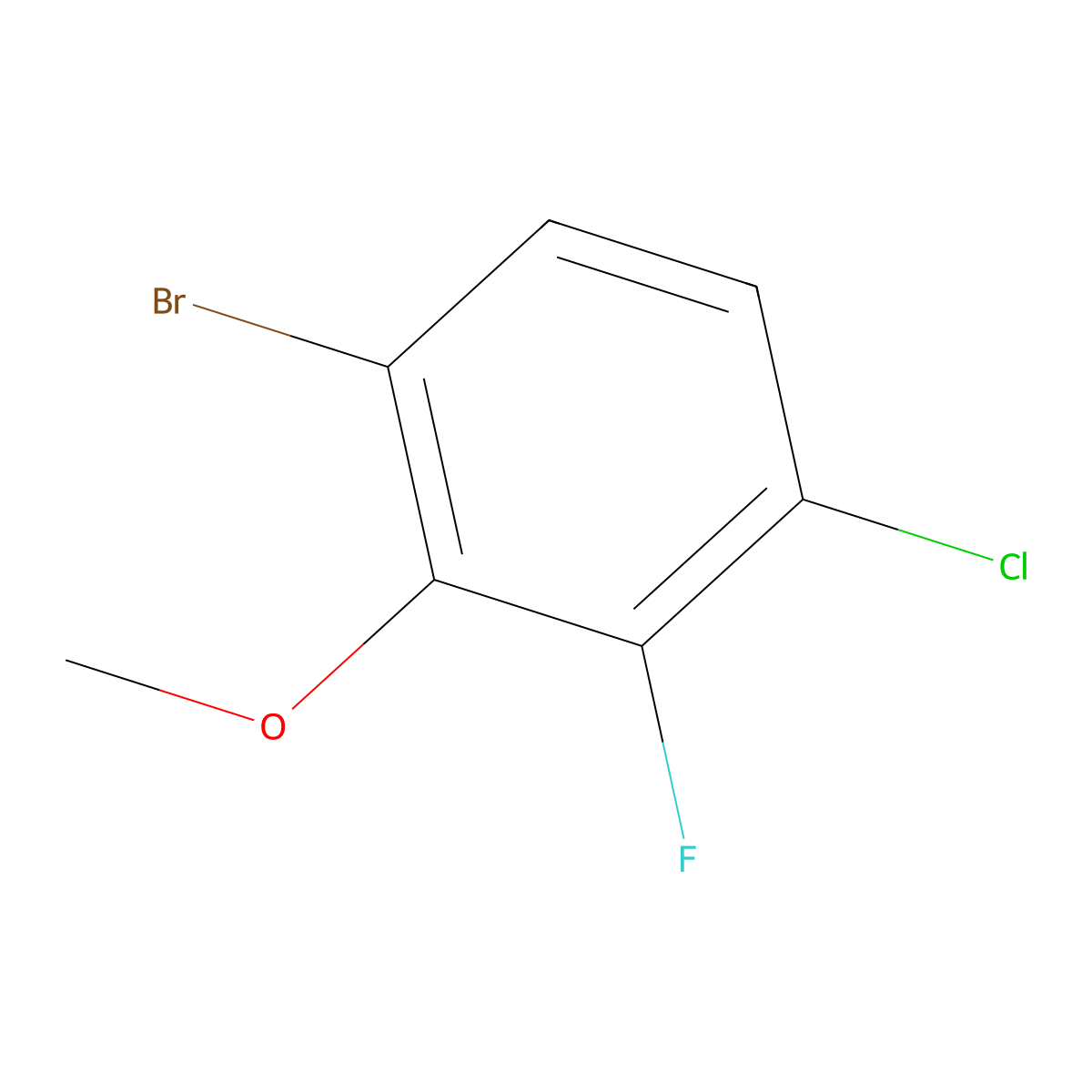 1-Bromo-4-chloro-3-fluoro-2-methoxybenzene molecular structure, CAS 1414870-75-9