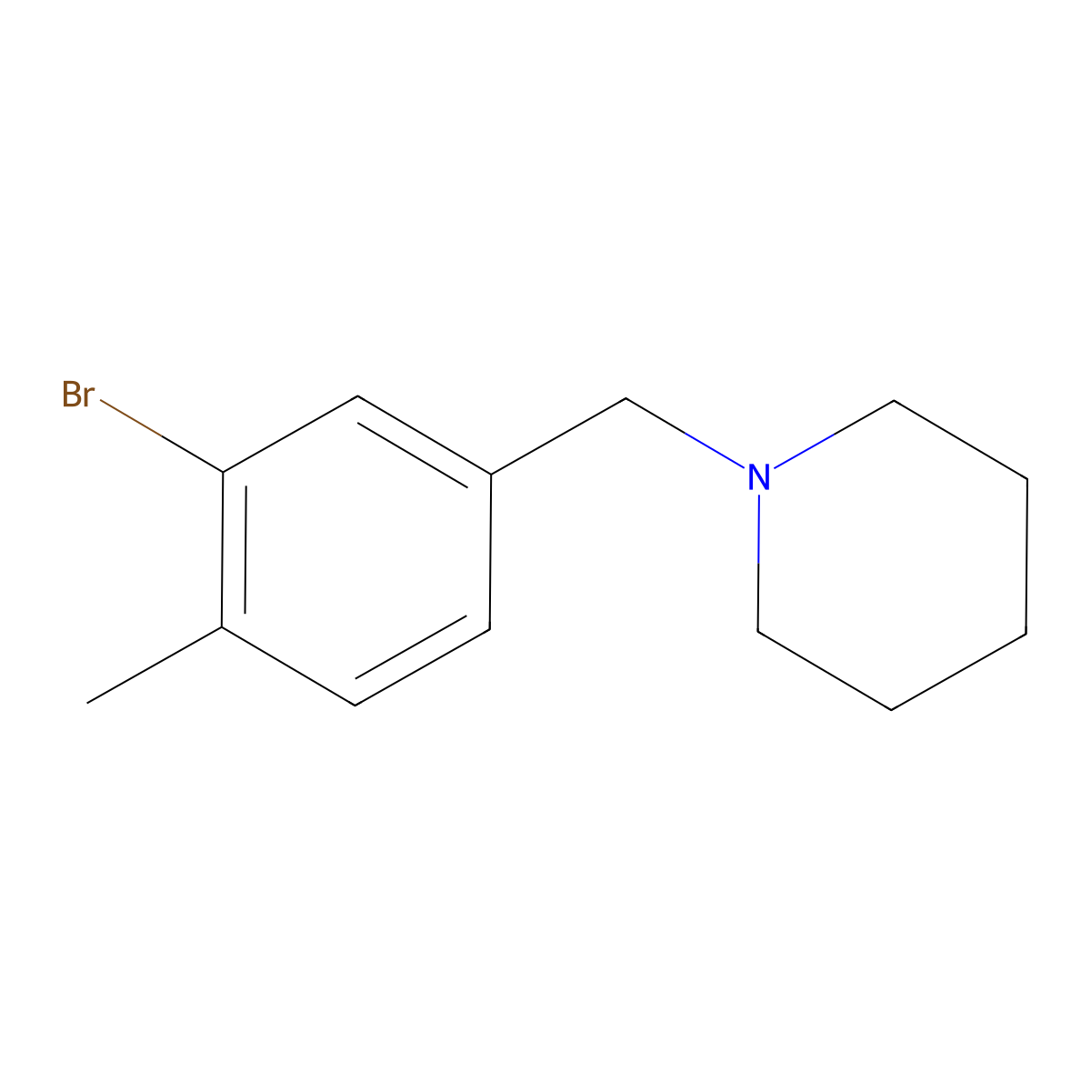 1-(3-Bromo-4-methylbenzyl)piperidine molecular structure, CAS 1414870-77-1