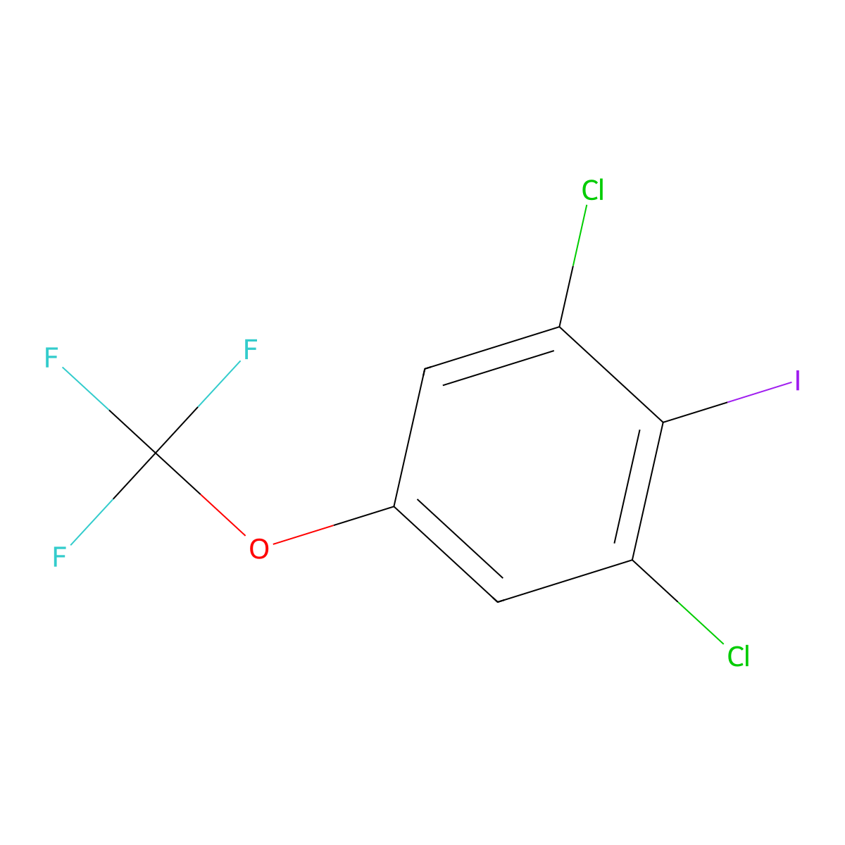 1,3-Dichloro-2-iodo-5-(trifluoromethoxy)benzene molecular structure, CAS 1414870-80-6