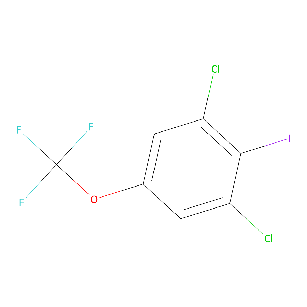 1,3-Dichloro-2-iodo-5-(trifluoromethoxy)benzene molecular structure, CAS 1414870-80-6