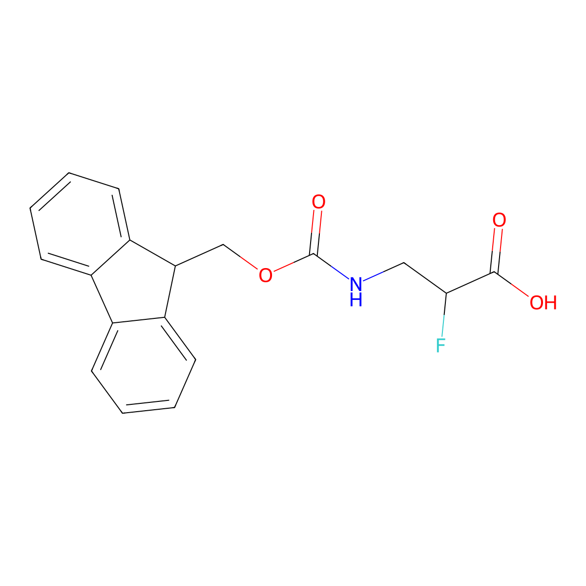 (2R)-3-({[(9H-fluoren-9-yl)methoxy]carbonyl}amino)-2-fluoropropanoic acid molecular structure, CAS 1414874-24-0