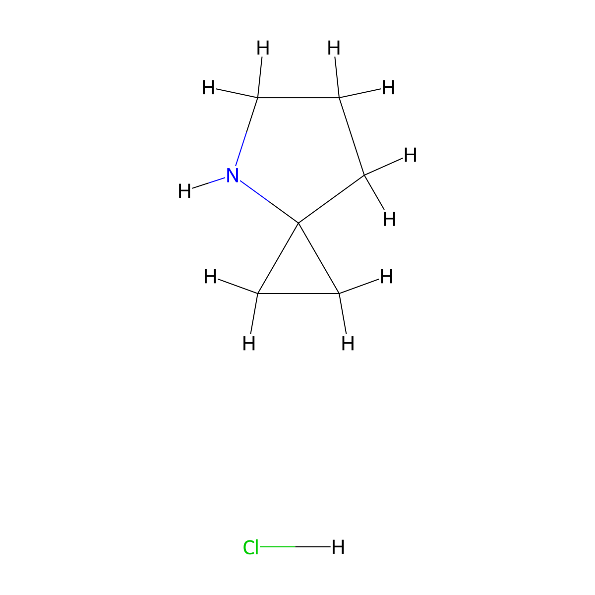 4-Azaspiro[2.4]heptane hydrochloride molecular structure, CAS 1414885-17-8