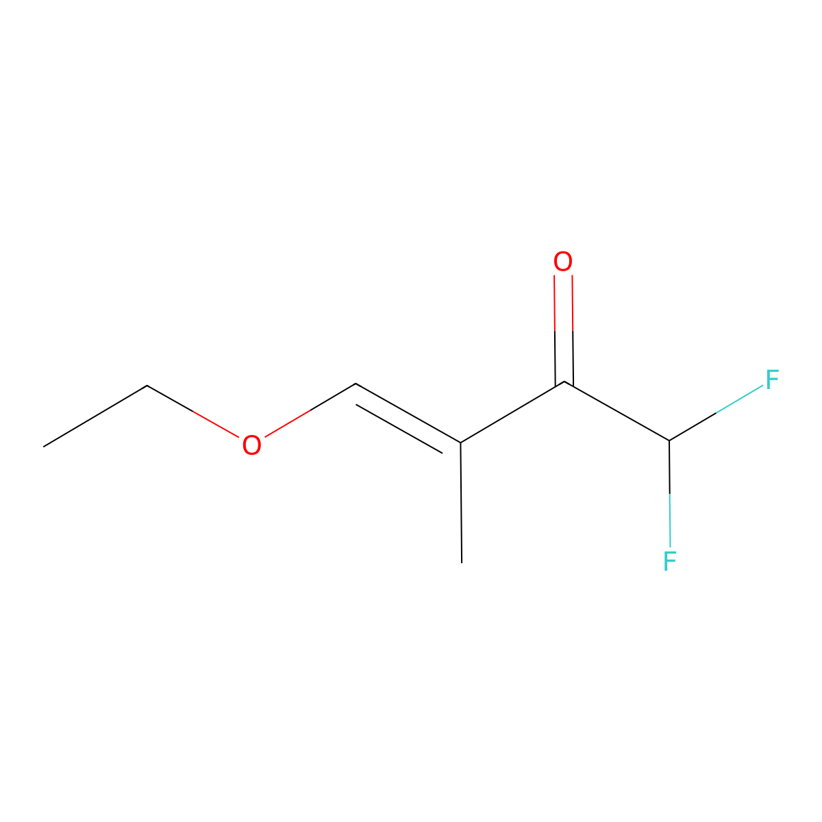 (3E)-4-Ethoxy-1,1-difluoro-3-methylbut-3-en-2-one molecular structure, CAS 1414887-10-7