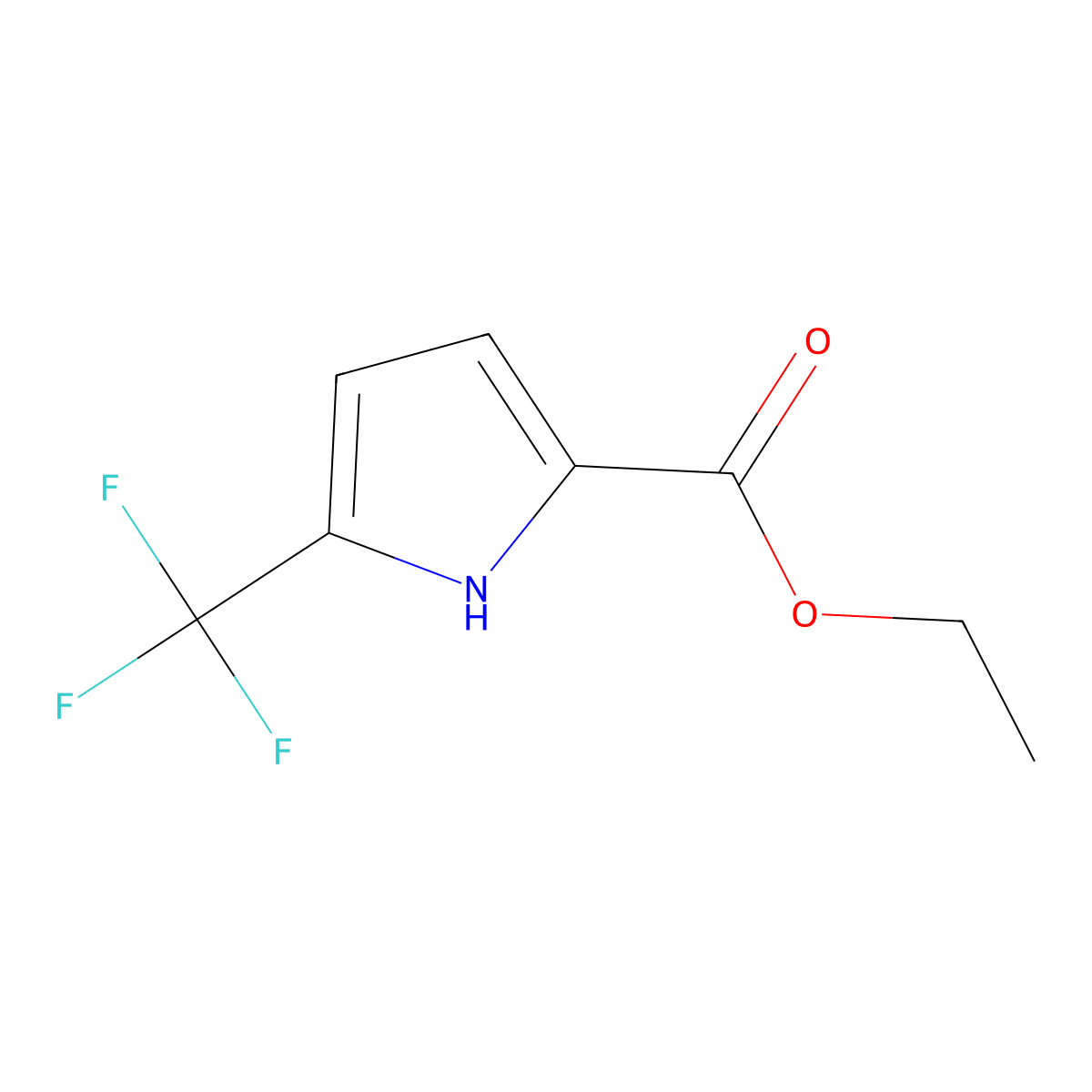 ethyl 5-(trifluoromethyl)-1H-pyrrole-2-carboxylate molecular structure, CAS 1414887-27-6