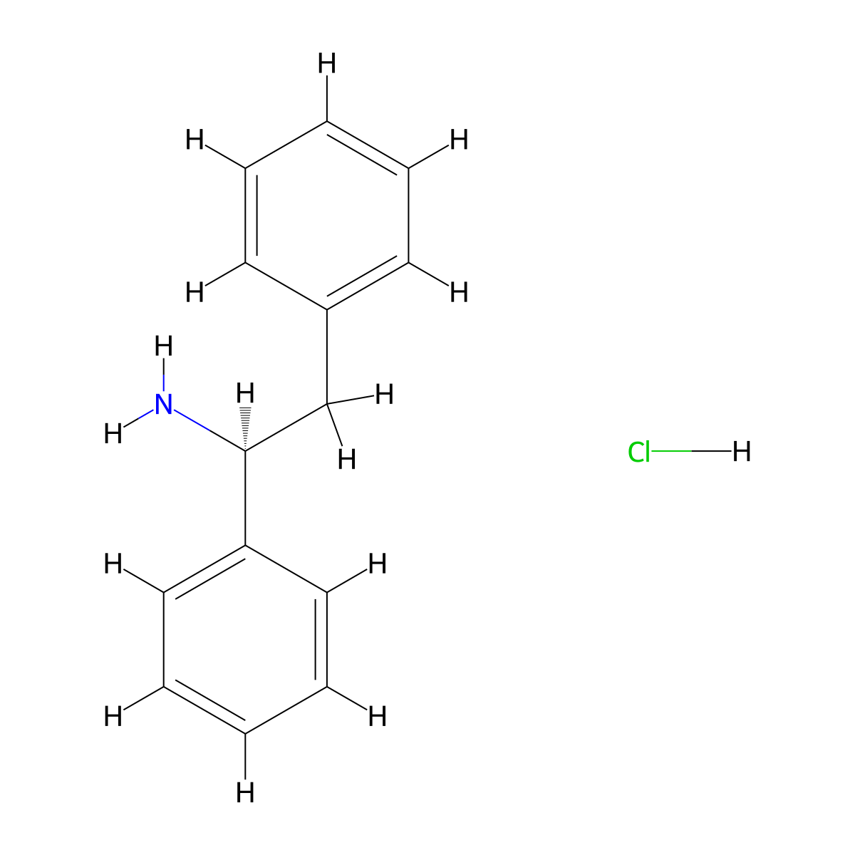 (S)-1,2-Diphenylethanamine hydrochloride molecular structure, CAS 14149-00-9