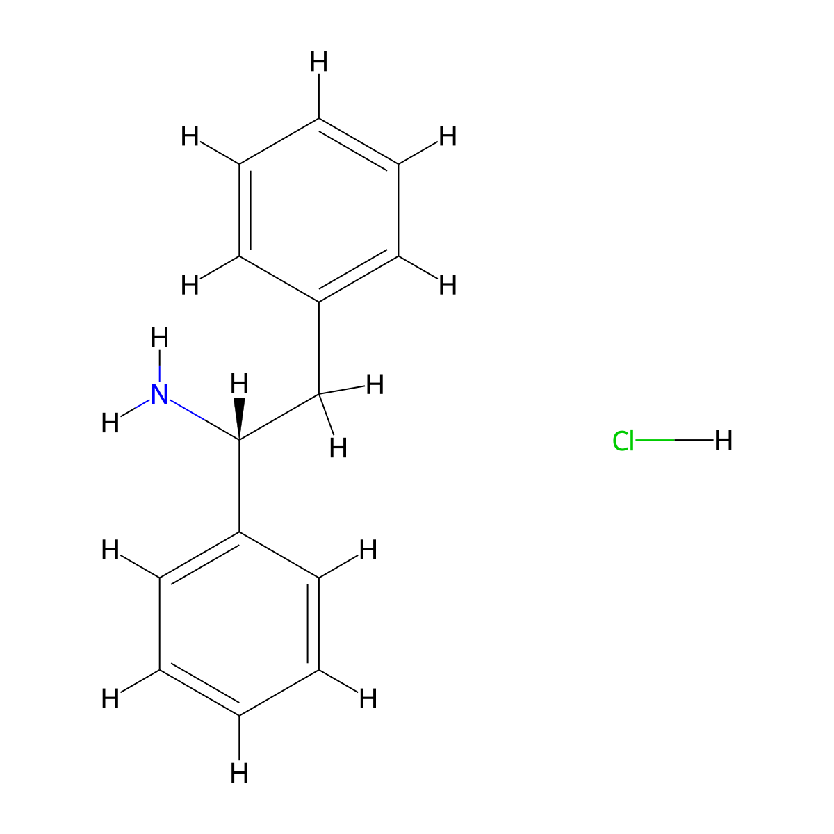 (R)-1,2-Diphenylethanamine hydrochloride molecular structure, CAS 14149-01-0