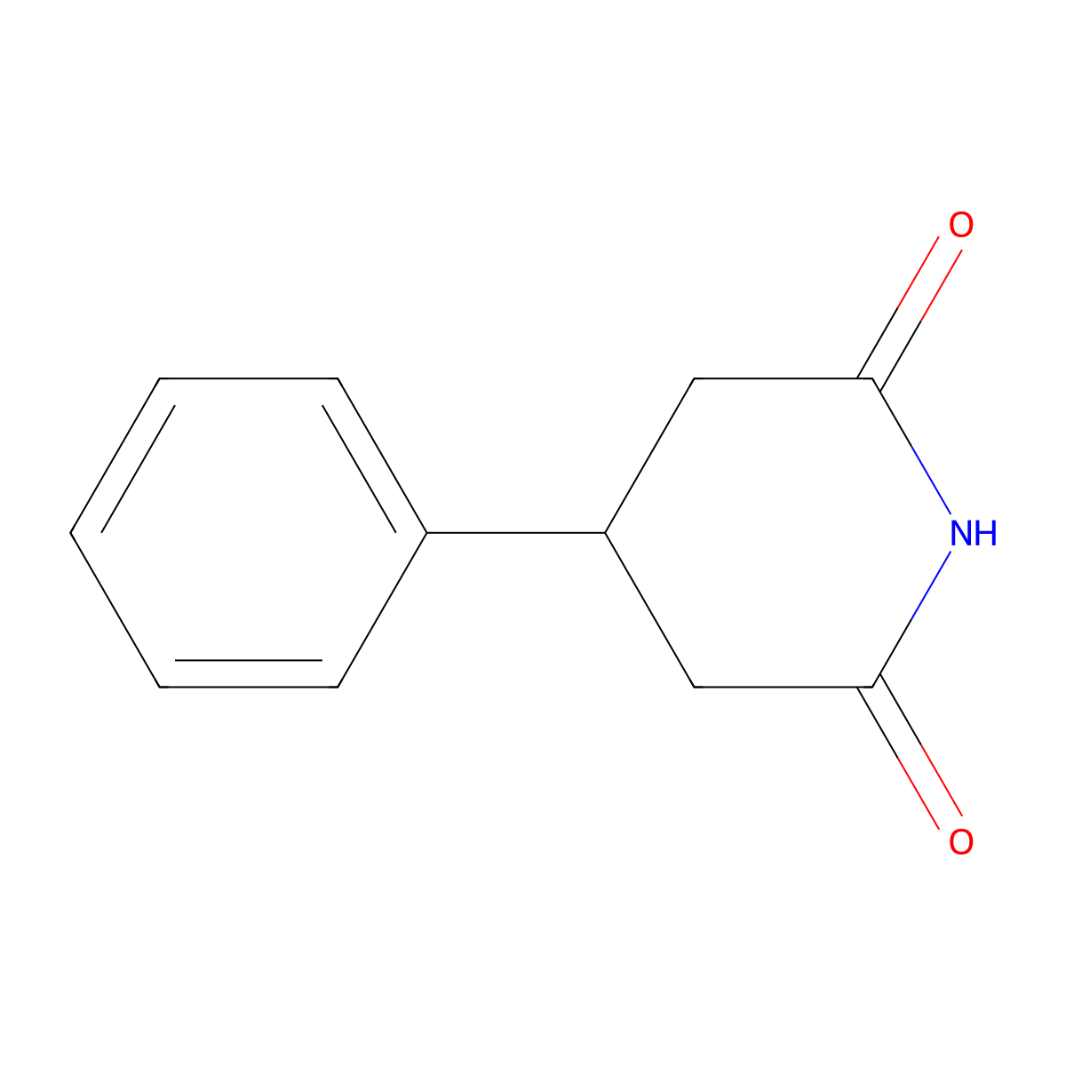 3-Phenylglutarimide molecular structure, CAS 14149-31-6