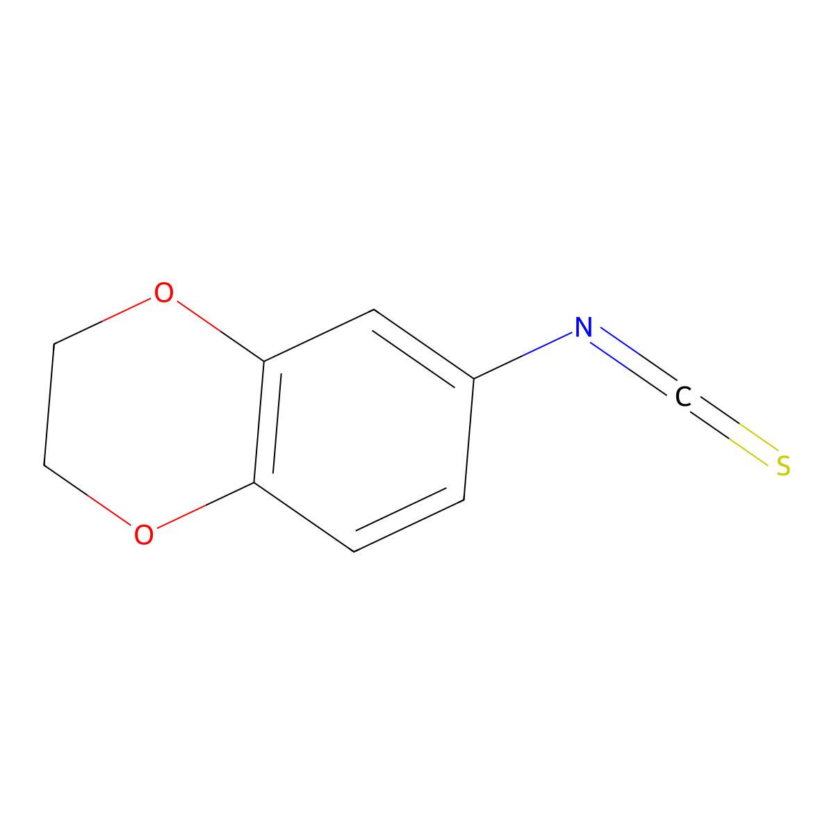 2,3-Dihydro-1,4-benzodioxin-6-yl isothiocyanate molecular structure, CAS 141492-50-4