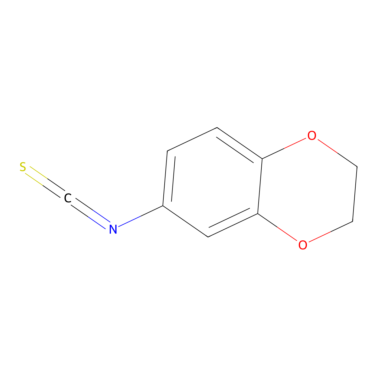 2,3-Dihydro-1,4-benzodioxin-6-yl isothiocyanate molecular structure, CAS 141492-50-4