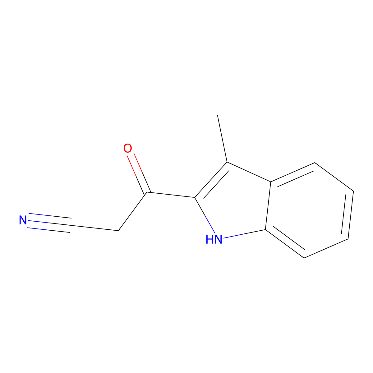 3-(3-Methyl-1H-indol-2-yl)-3-oxopropanenitrile molecular structure, CAS 1414944-13-0