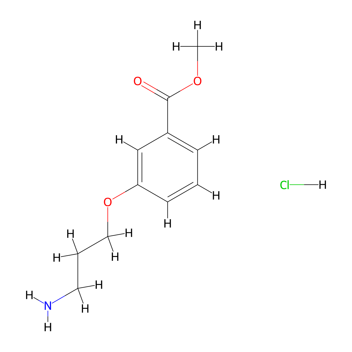 Methyl 3-(3-aminopropoxy)benzoate hydrochloride molecular structure, CAS 1414944-46-9