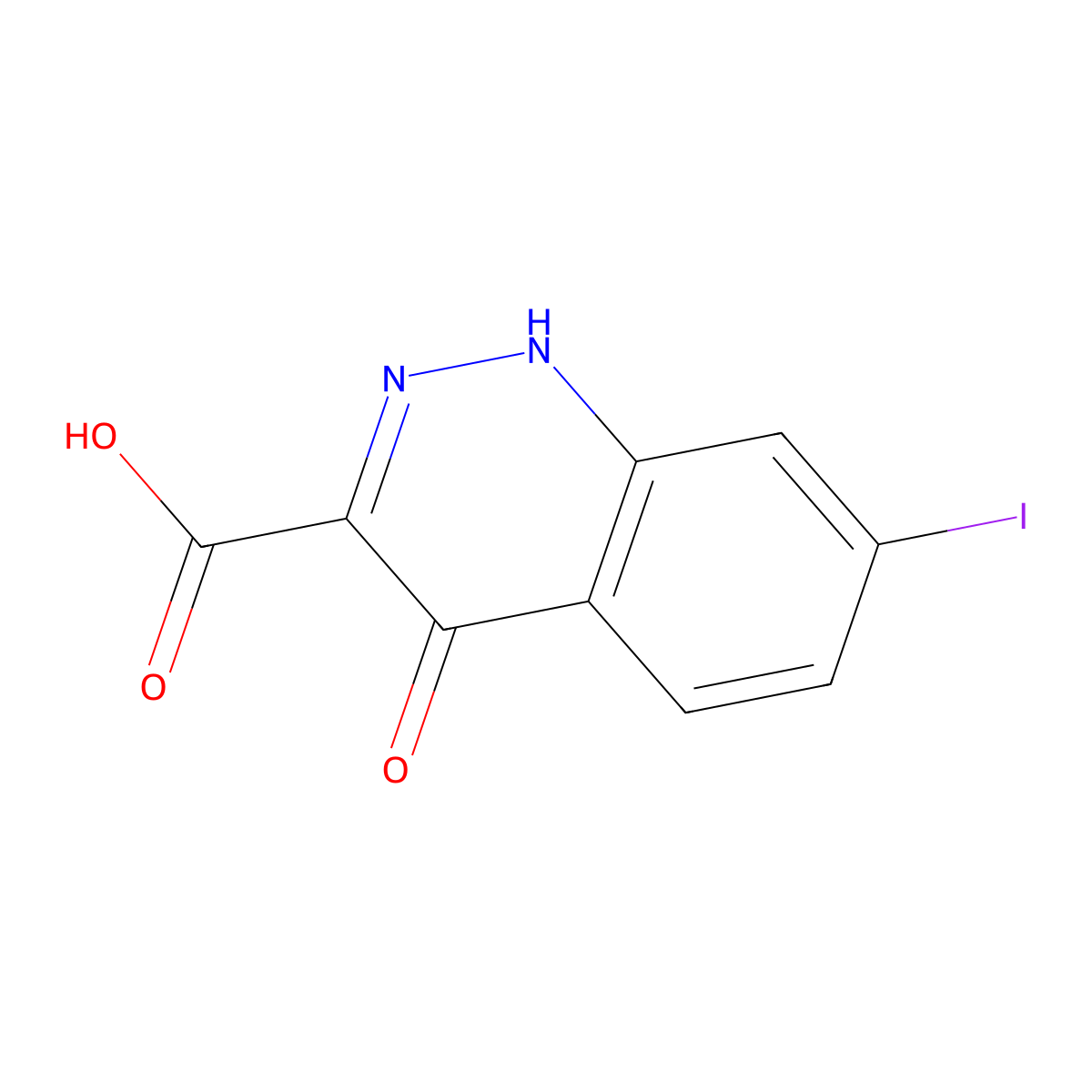 4-Hydroxy-7-iodocinnoline-3-carboxylic acid molecular structure, CAS 1414956-58-3