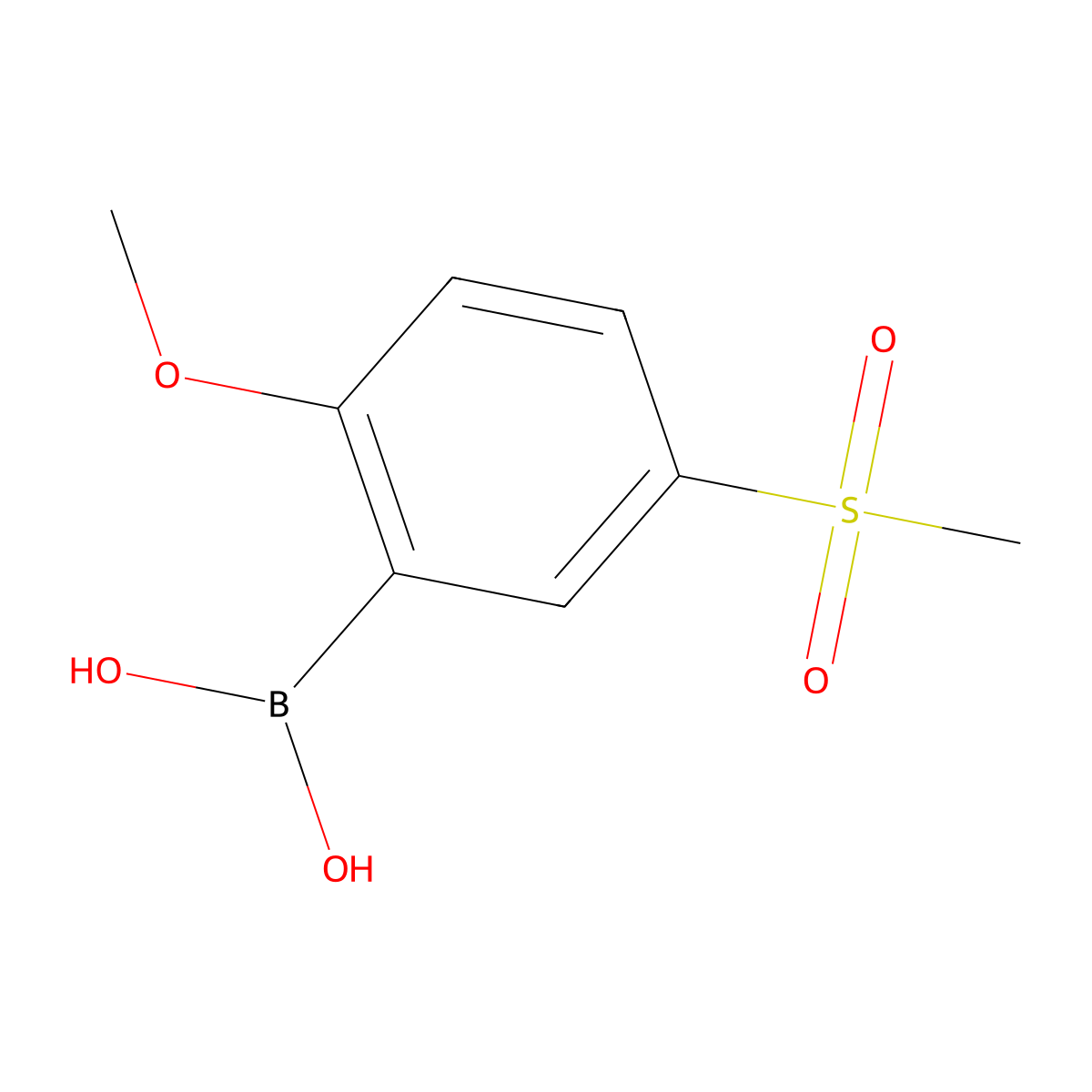 (2-Methoxy-5-(methylsulfonyl)phenyl)boronic acid molecular structure, CAS 1414956-77-6