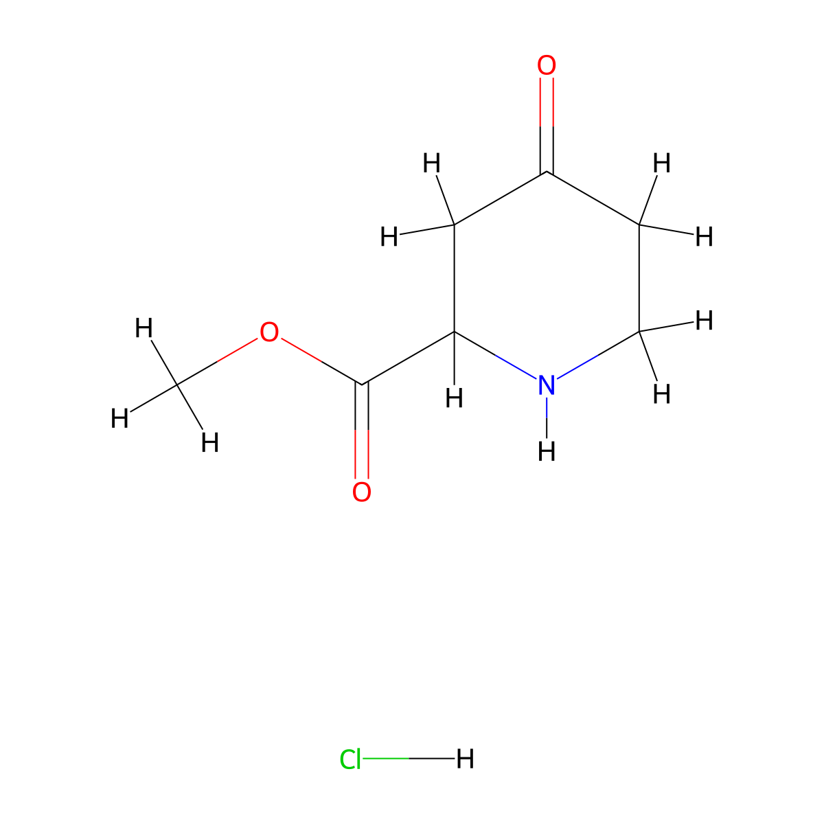 Methyl 4-oxopiperidine-2-carboxylate hydrochloride molecular structure, CAS 1414958-07-8
