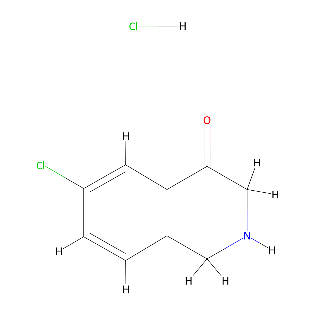 6-Chloro-2,3-dihydro-1H-isoquinolin-4-one hydrochloride molecular structure, CAS 1414958-16-9