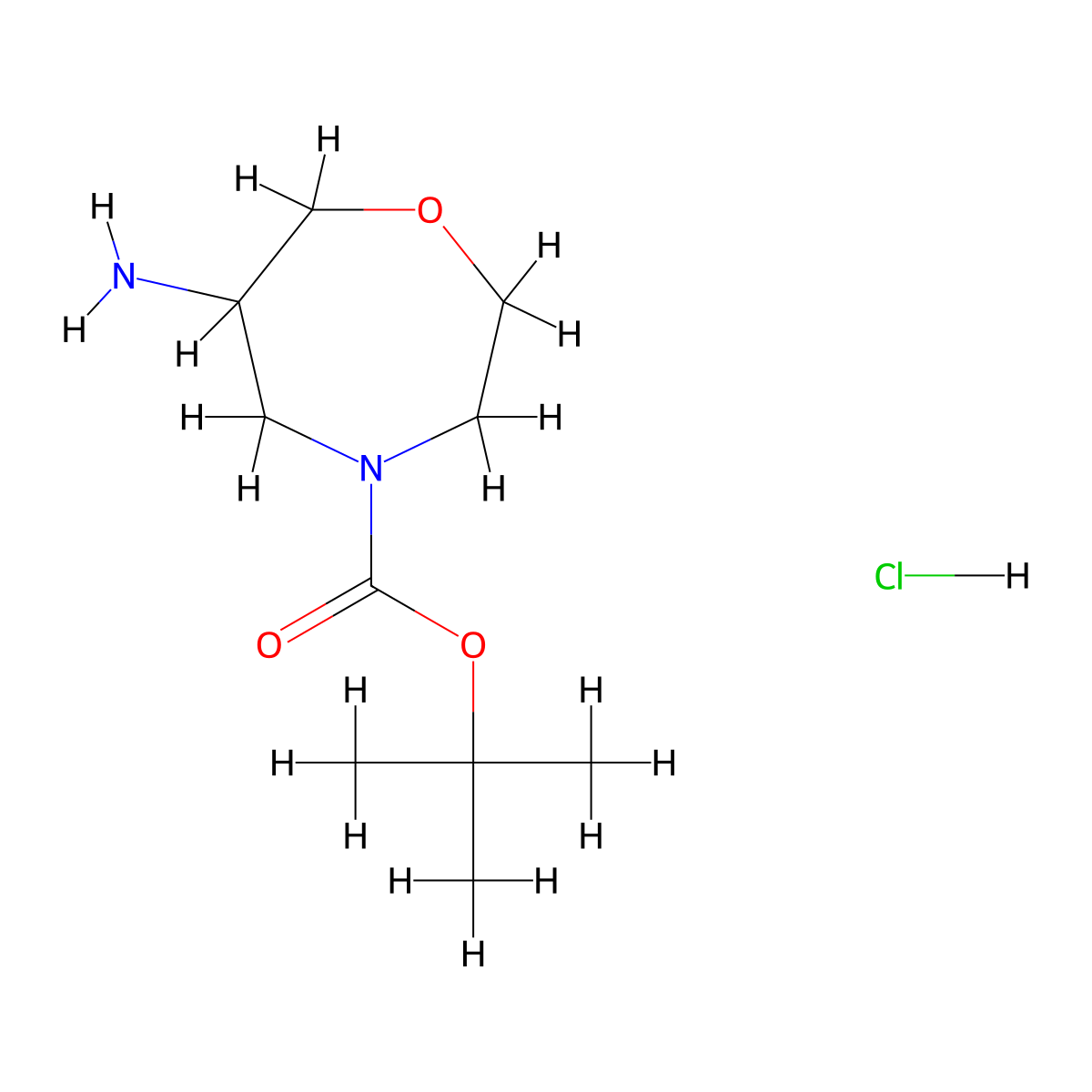 tert-Butyl 6-amino-1,4-oxazepane-4-carboxylate hydrochloride molecular structure, CAS 1414958-25-0