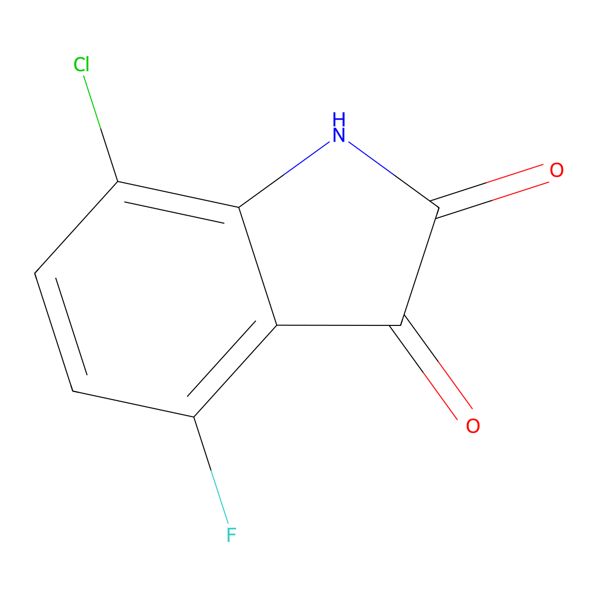 7-Chloro-4-fluoro-1H-indole-2,3-dione molecular structure, CAS 1414958-28-3