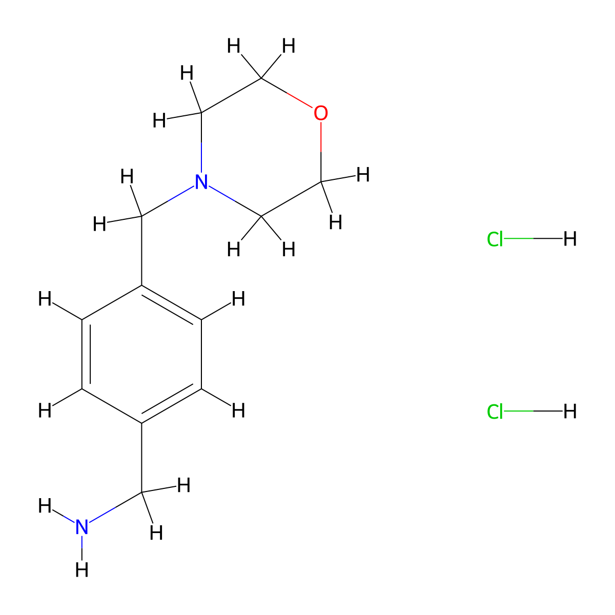 4-Morpholin-4-ylmethyl-benzylamine dihydrochloride molecular structure, CAS 1414958-29-4