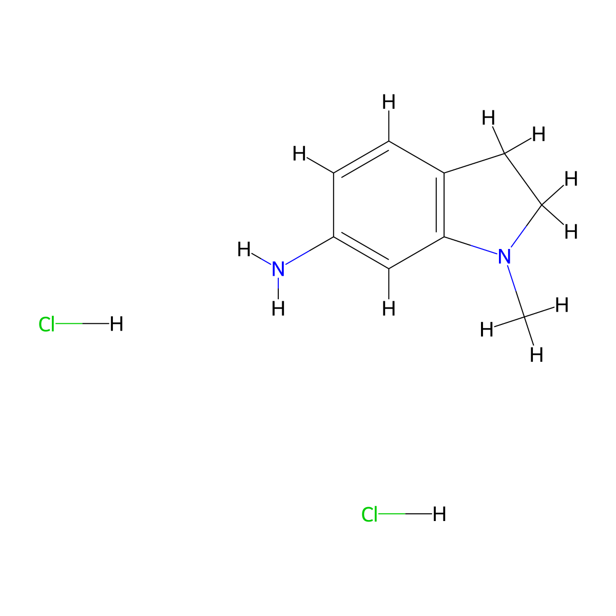 1-methyl-2,3-dihydro-1H-indol-6-amine dihydrochloride molecular structure, CAS 1414958-31-8