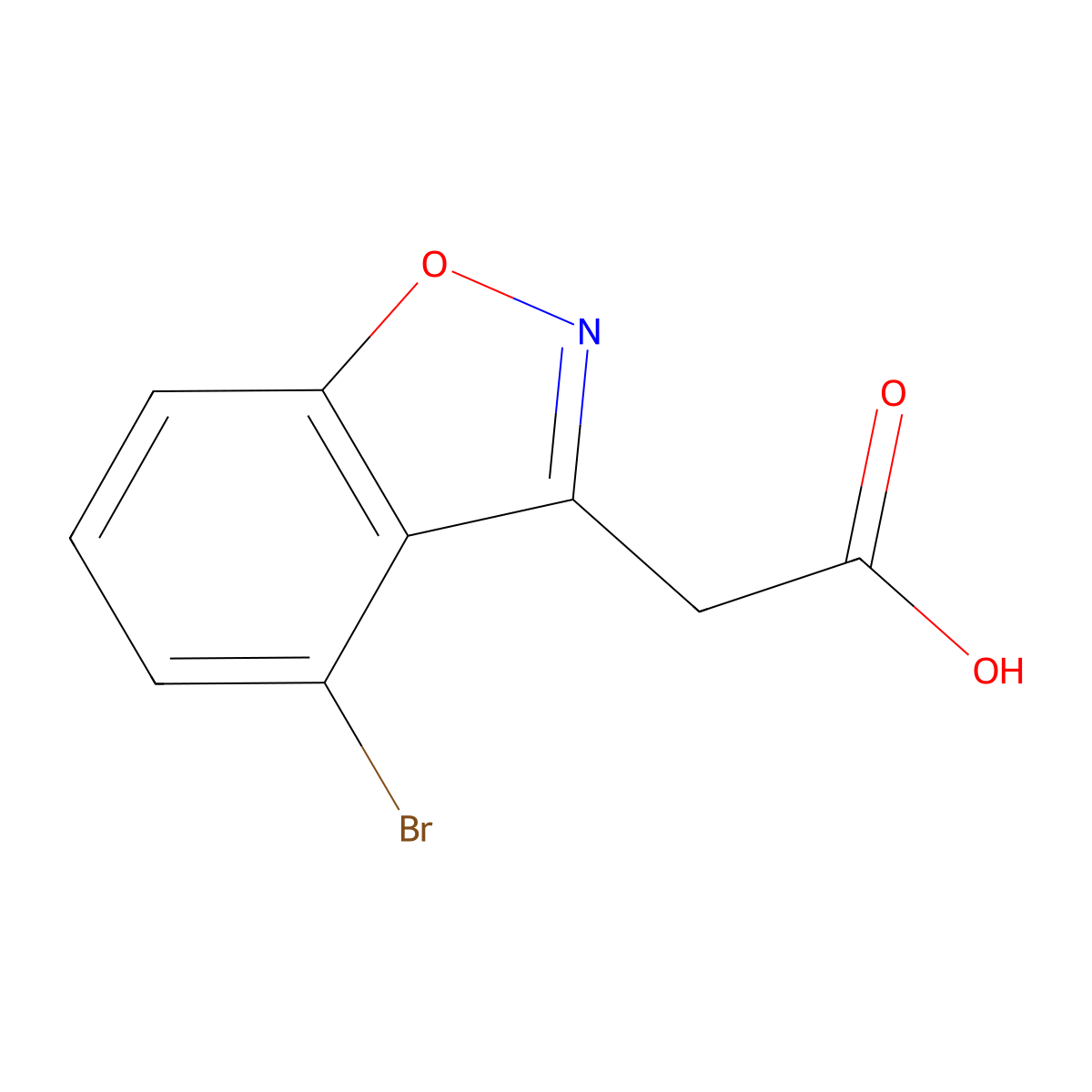 2-(4-Bromo-1,2-benzoxazol-3-yl)acetic acid molecular structure, CAS 1414958-42-1