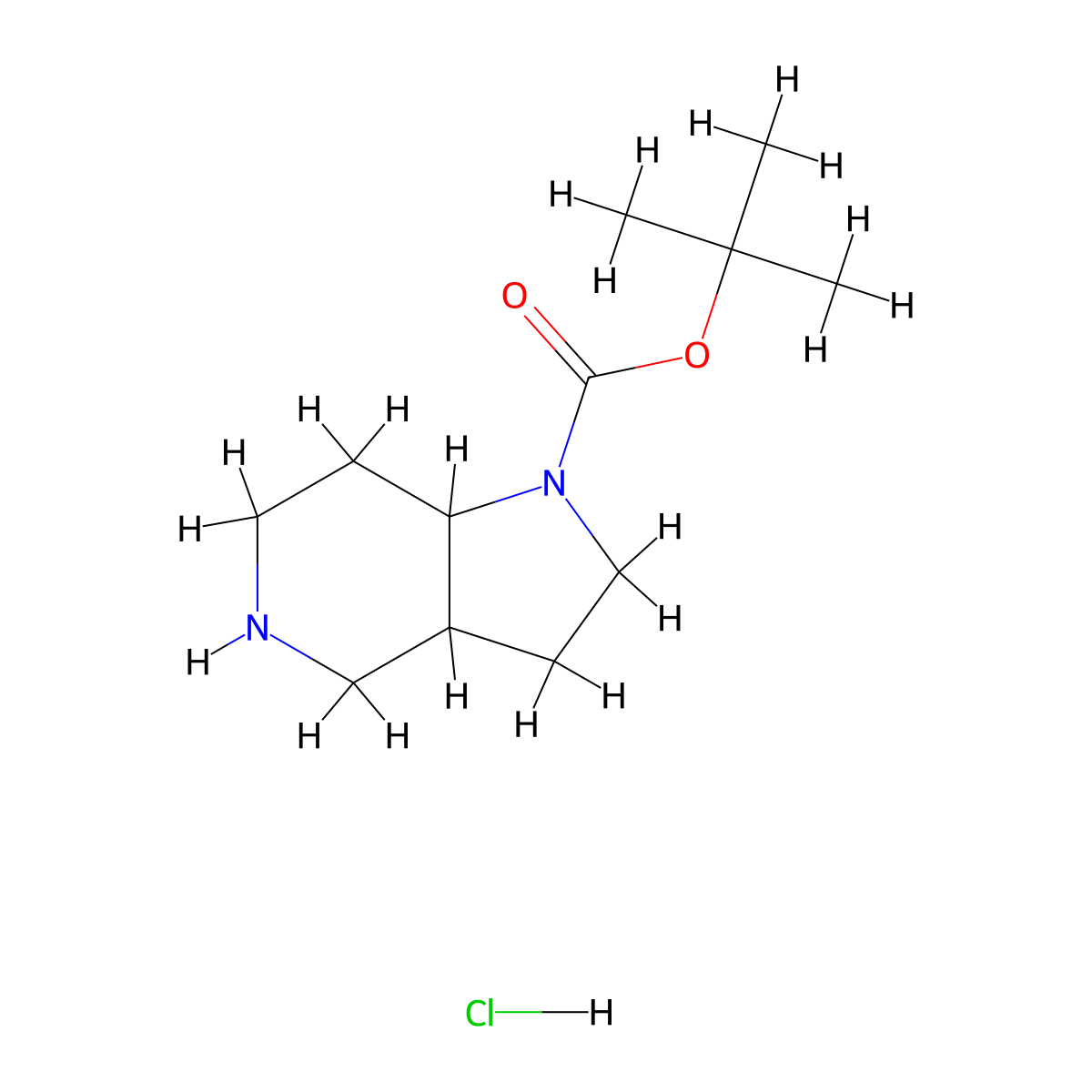 Octahydro-pyrrolo[3,2-c]pyridine-1-carboxylic acid tert-butyl ester hydrochloride molecular structure, CAS 1414958-58-9