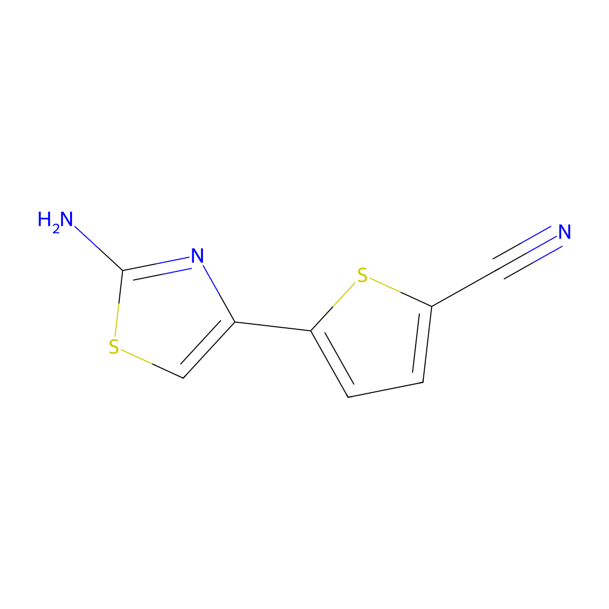 5-(2-Aminothiazol-4-yl)thiophene-2-carbonitrile molecular structure, CAS 1414958-61-4