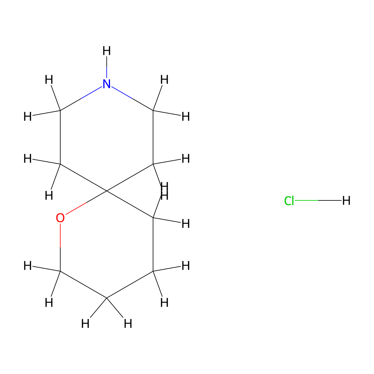 1-Oxa-9-azaspiro(5.5)undecane hydrochloride molecular structure, CAS 1414958-73-8