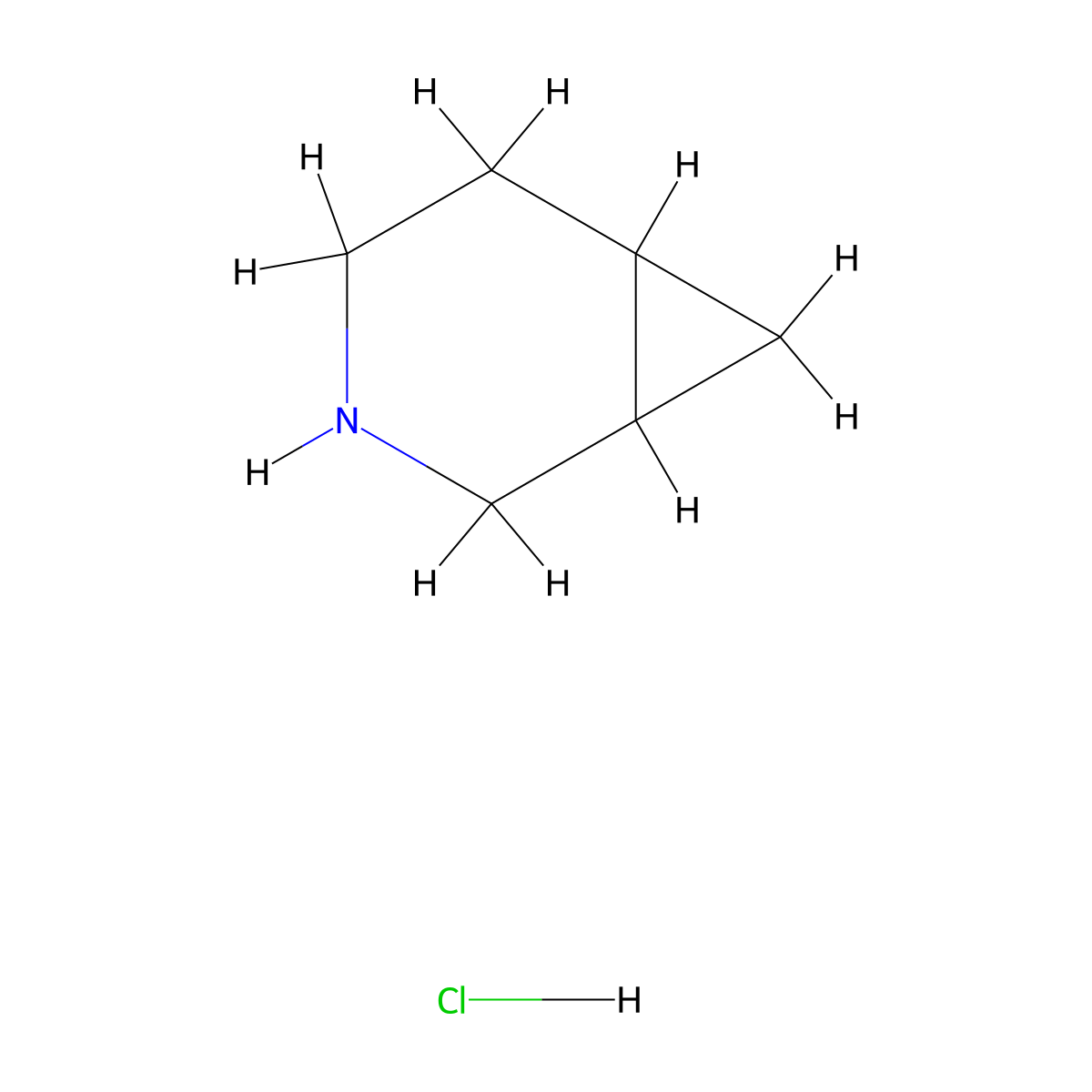 3-Azabicyclo[4.1.0]heptane hydrochloride molecular structure, CAS 1414958-74-9