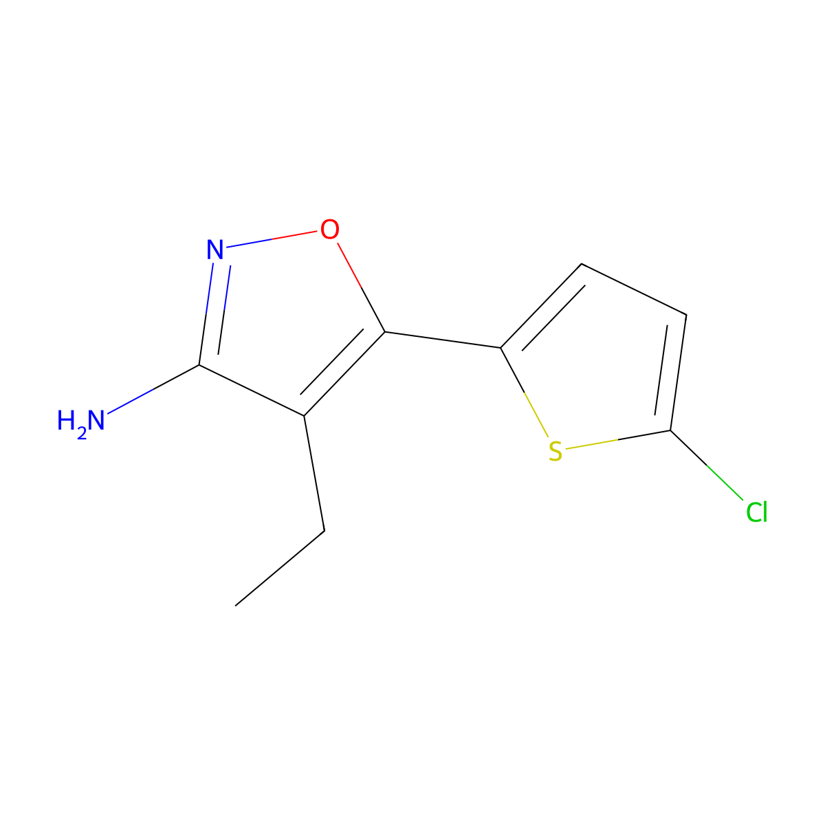 5-(5-Chlorothiophen-2-yl)-4-ethyl-1,2-oxazol-3-amine molecular structure, CAS 1414958-76-1
